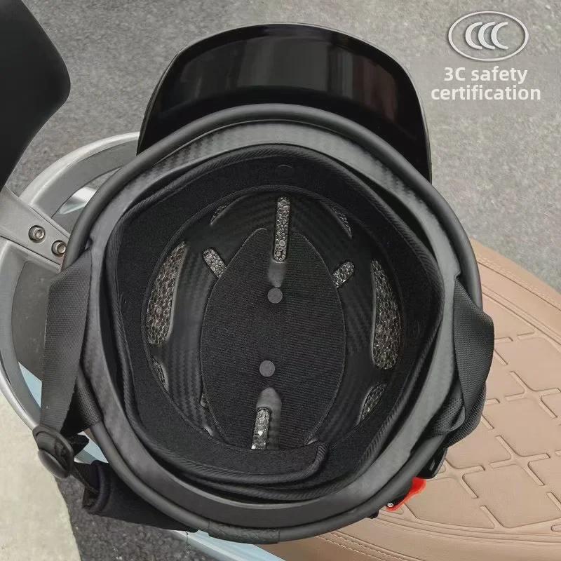 Сертифицированный 3C ретро-шлем Harley: Красный полушлем для электромобилей и мотоциклов, для мужчин и женщин, для езды в любое время года и летом.