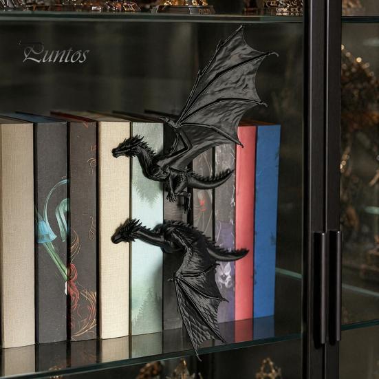 Надежные зажимы для книг, двойные книжные подставки «Два дракона», винтажный фэнтезийный декор для книжной полки, уникальные ограничители для полок, скульптурные стопоры для книг в твердом переплете, подарки