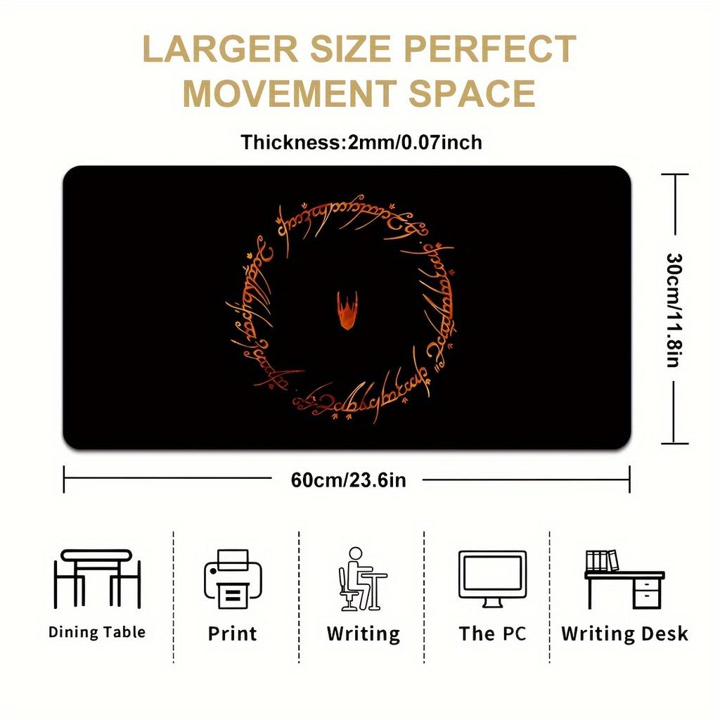 Vintage Ring Large gaming Mouse Pad x3MM Black non-slip desk mat Office School Home Fashion keyboard mat desk accessories