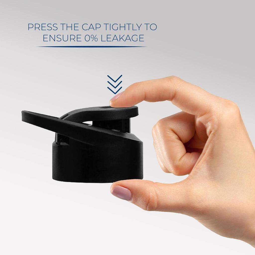 Бутылка для воды из нержавеющей стали 1 л для детей, мальчиков, девочек, бутылки 1 литр для спортзала, использования в холодильнике, школы и офиса (Крышка-поильник - Набор из 1 шт., Темно-синий)