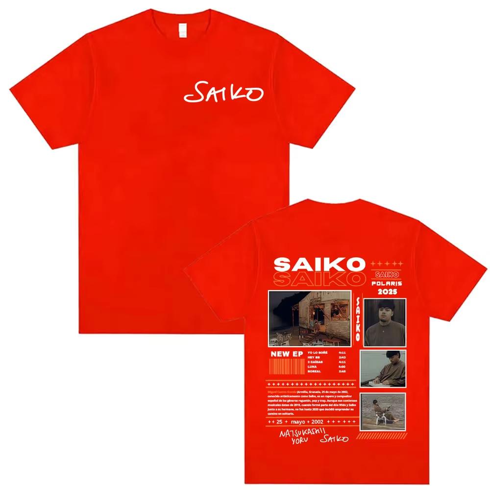 Rapper SAIKO POLARIS Album Tour 2026 Merch Tshirts Unisexs Women Clothing Oversized T Shirt Vintage Hip Hop Comfort Tshirt Tops