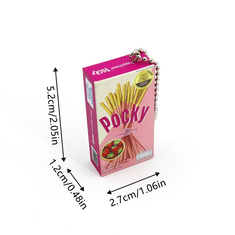 Cute Novelty Snacks Keychain For Women Girls Bag Pendant Trinket Car Key Ring Creative Simulated Biscuit Box Keychain Gifts