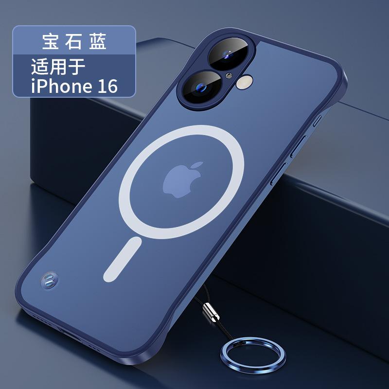 Подходит для iPhone16, чехол для мобильного телефона, ультратонкий, без полей, матовый, магнитный, с присоской, для Apple 15, металлический объектив, 1413, противоударный чехол