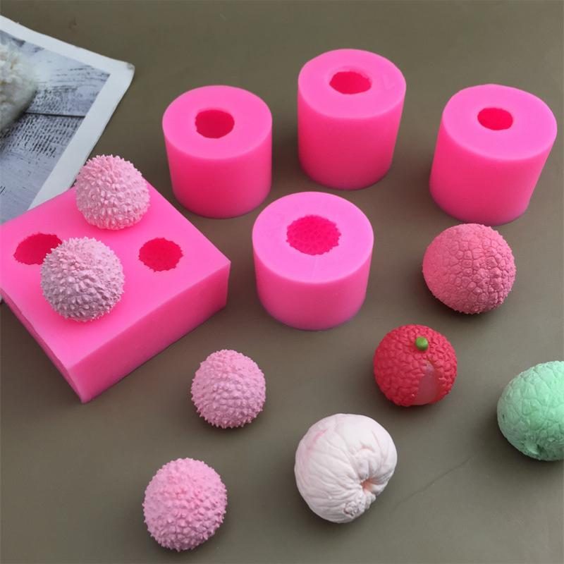 3D силиконовые формы для мастики в виде личи, мыла, свечей, клубники, манго, формы для восковых расплавов, формы для ягод, шоколадных конфет