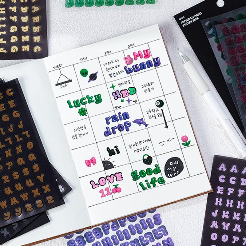 6/8 листов милые креативные лазерные наклейки с буквами, высококачественные прочные наклейки для украшения фотоальбома своими руками, канцелярские принадлежности