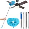 1 Set of Ceiling Fan Cleaning Duster, Blue Dust Removal Duster with Hollow Design, Modular Ceiling Fan Dust Brush, Dust Remover, Ceiling Brush, Detach