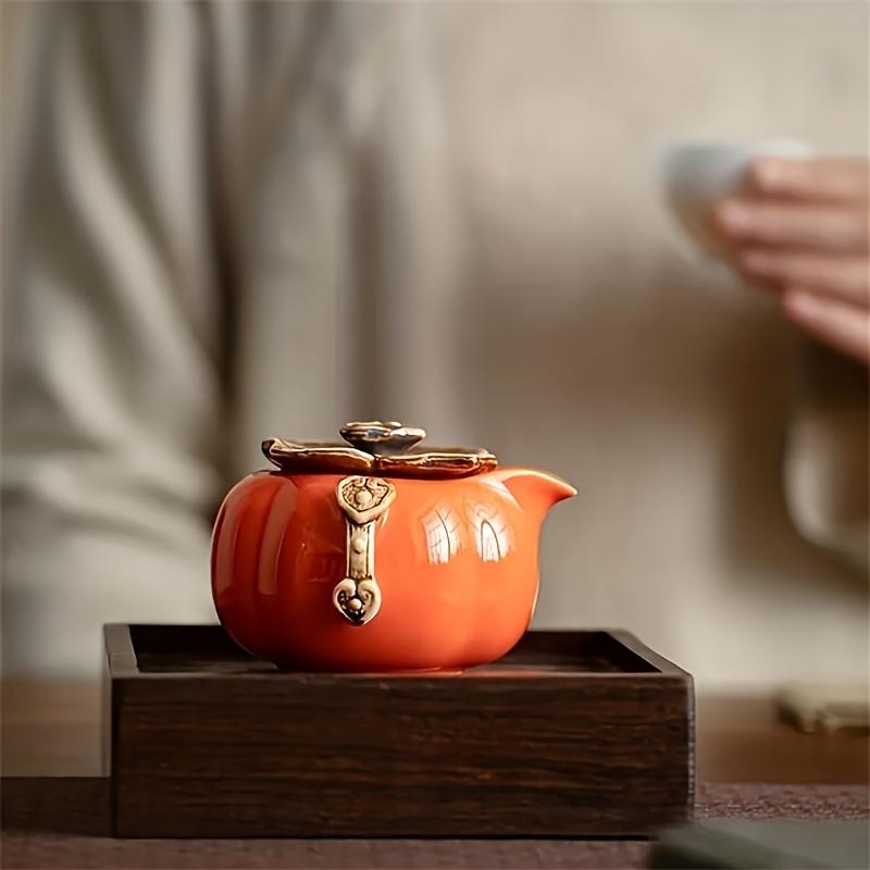 Керамический чайный сервиз с хурмой и подарочной коробкой, 5 шт./1 комплект, китайский чайный сервиз для китайских новогодних подарков, включает в себя один горшок и четыре чашки, набор для приготовления чая с хурмой