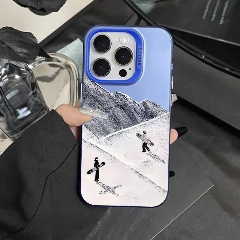 Космический чехол для телефона для катания на лыжах для iPhone 17 Чехлы iPhone Air 16 15 14 13 12 11 Pro Max XS X XR 7 8 Plus Ударопрочная задняя крышка