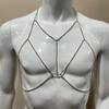 European And American Sexy Fashion Beach Simple Body Chain Necklace Women'S Flash Diamond Cross Pendant Chest Chain Accessories