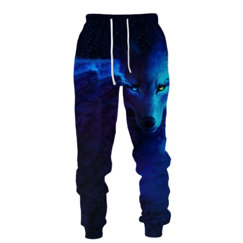 Повседневные брюки с 3D принтом волка, мужская спортивная одежда, длинные брюки, мужские уличные спортивные штаны, мужские брюки в стиле хип-хоп