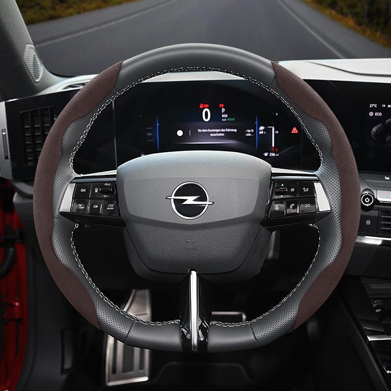 Suitable for Opel Anti-Slip Buckle Segmented Suede Steering Wheel Cover Suitable for Astra H Gtc J Insignia Corsa D 