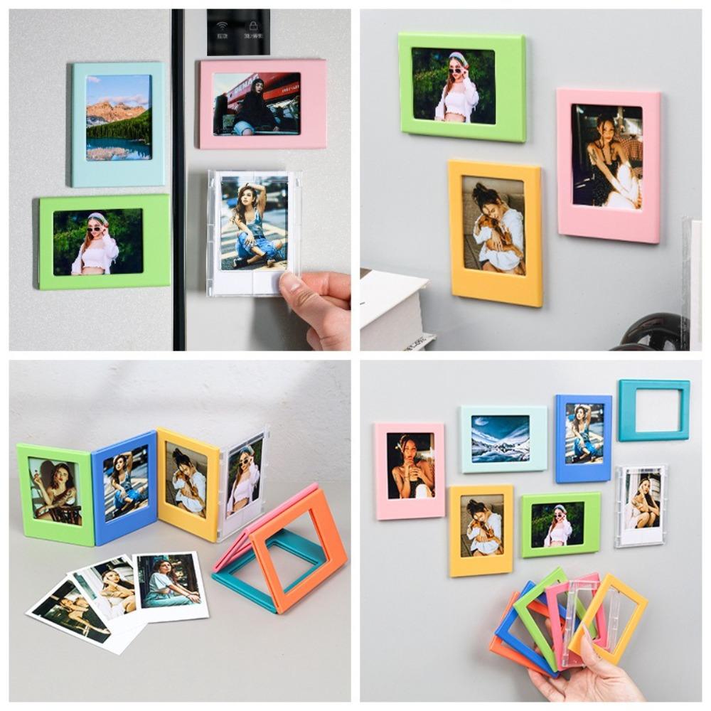 4PCS Multi-purpose Mini Picture Frames 3 Inches Photo Frames Magnetic Picture Frame Dorm Room