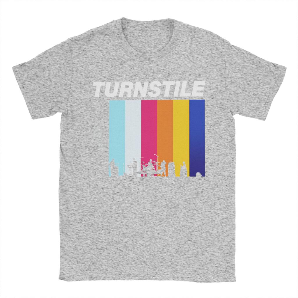 Casual T Shirt Summer Turnstile DOUBLE RAINBOW Trending T-Shirts Cotton Tshirt for Men Aesthetic Cheap Short Sleeve Clothing