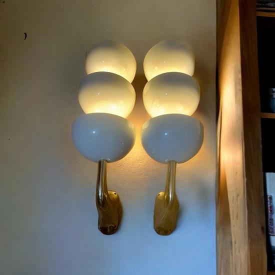 Pair of Bowl 3 White Mid Century Modern Vanity Lamp For Kitchen Dining Living Room Home Decor Christmas Unique Lighting Fixture Gift