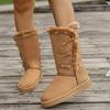 New Style Popular Ladies Women's Snow Boots Classic Style with Fur Insulation and Horn Buttons High-calf Boots Zapatos Mujer