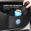 WET1 Leather Car Door Storage Box Phone Pocket Hanging Organizer For Volkswagen VW Scirocco Passat Polo B5 B6 B7 CC Tiguan Sharan