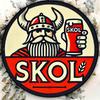 Винтажная круглая деревянная вывеска для пива Skol в стиле викингов - гравировка фольгой, настенный декор для бара, кафе, ресторана, дома, комнаты, гаража - декоративное подвесное украшение