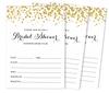 Inkdotpot 30A Gold ConfettiA Fill-In Style Bridal Shower Invitations Wedding Blank