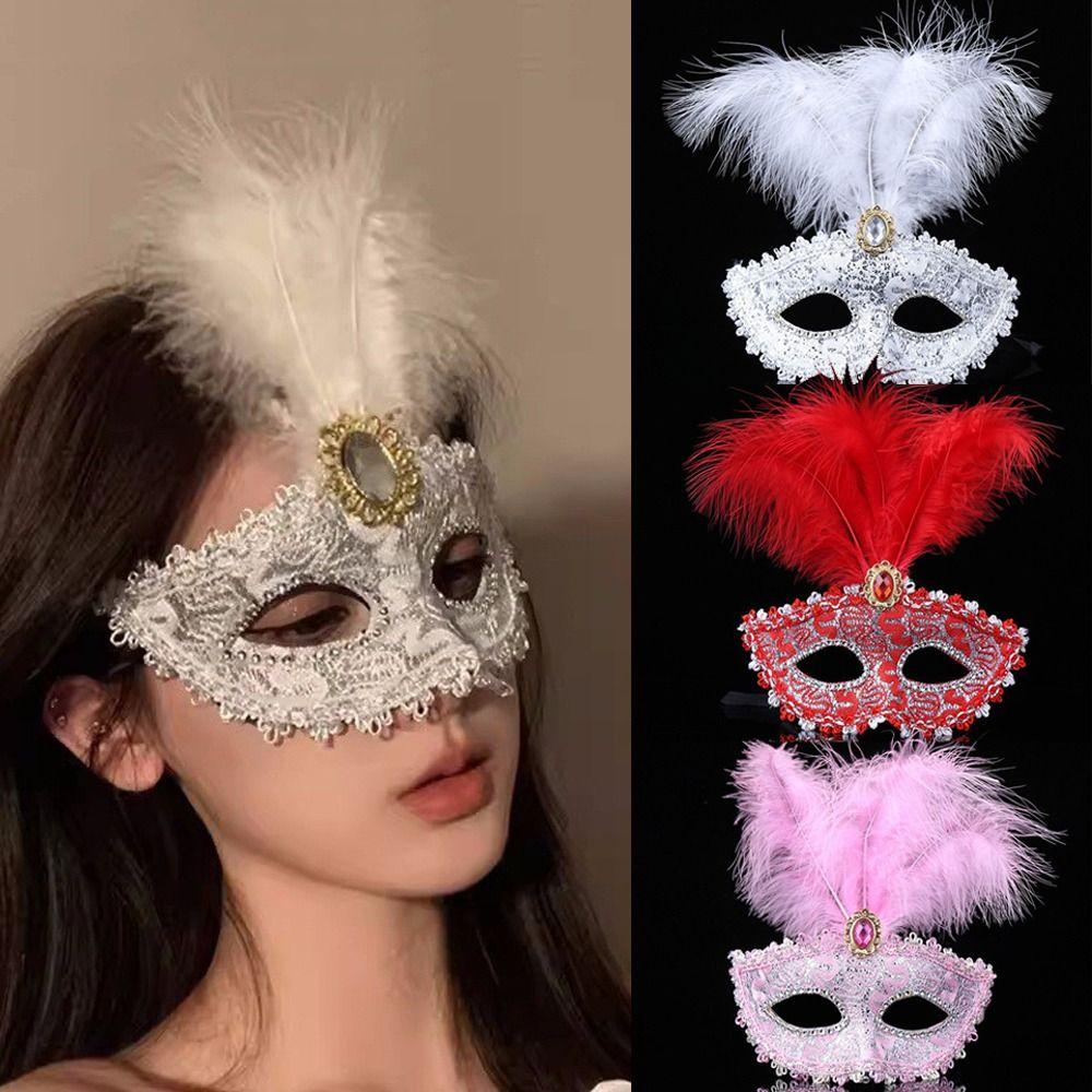 1Pcs Peacock Feathers Party Mask Lace Masquerade Mask New Half Face Mask For Adult Child