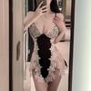 Женская сексуальная ночная рубашка на бретельках, ультракороткая, для полных женщин весом 100 кг, кружевные пижамы, домашняя одежда, весна-лето