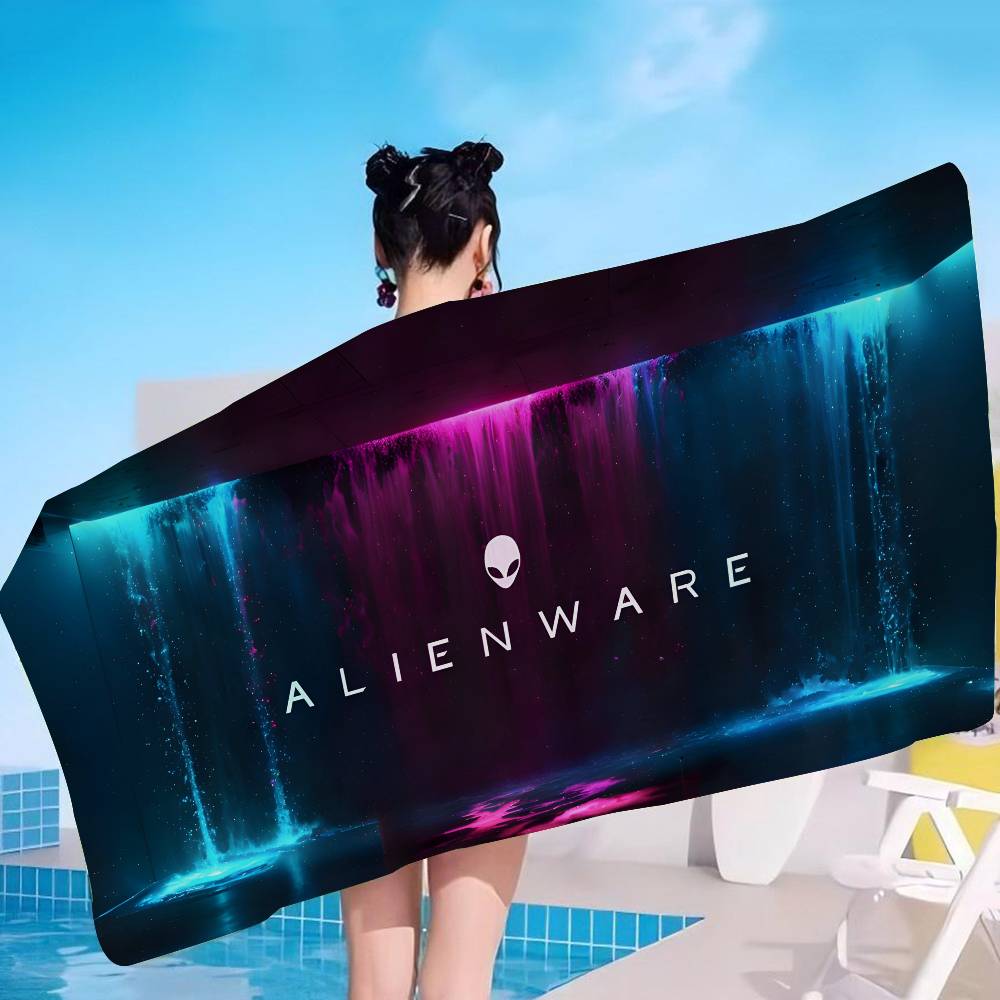 Dell Alienware A-Animation Микрофибровое одеяло для ПК-гейминга Быстросохнущие пляжные полотенца Печать Супервпитывающее полотенце-одеяло для бассейна