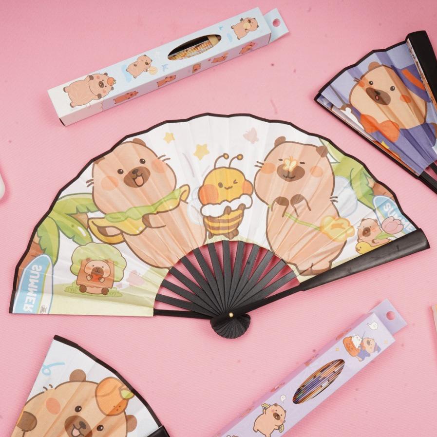 Креативный складной веер Sanrio 8 дюймов с мультяшным рисунком: Портативный летний вентилятор высокой мощности для студентов