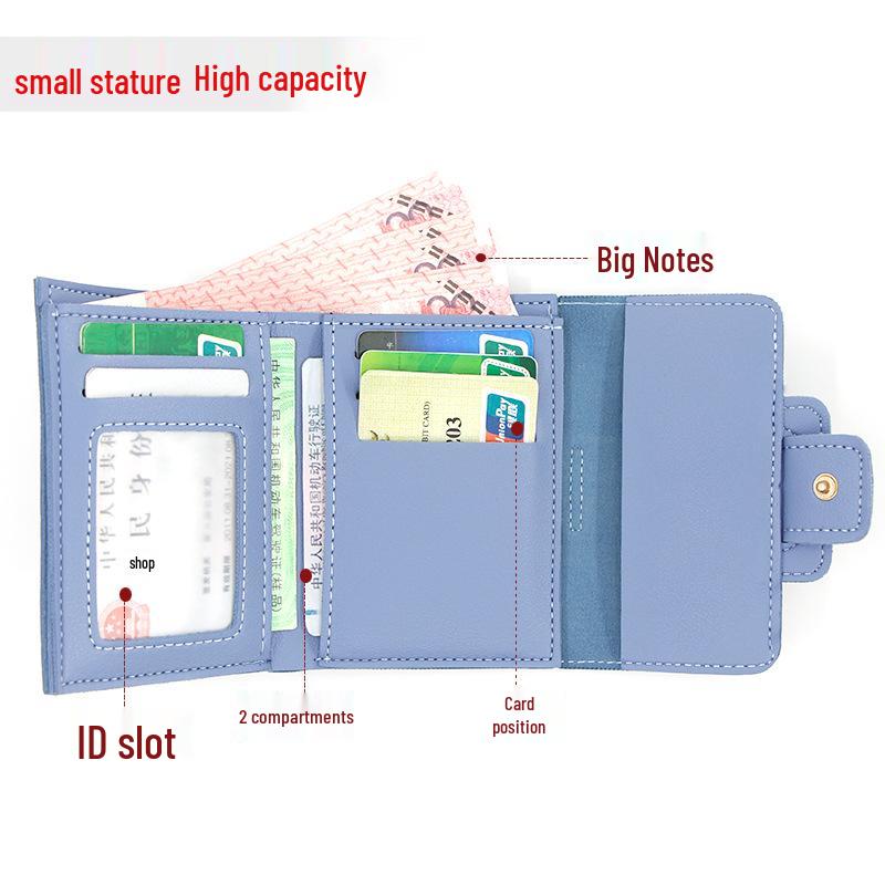 Женский кошелек-трифолд в корейском стиле конфетного цвета и кошелек для монет