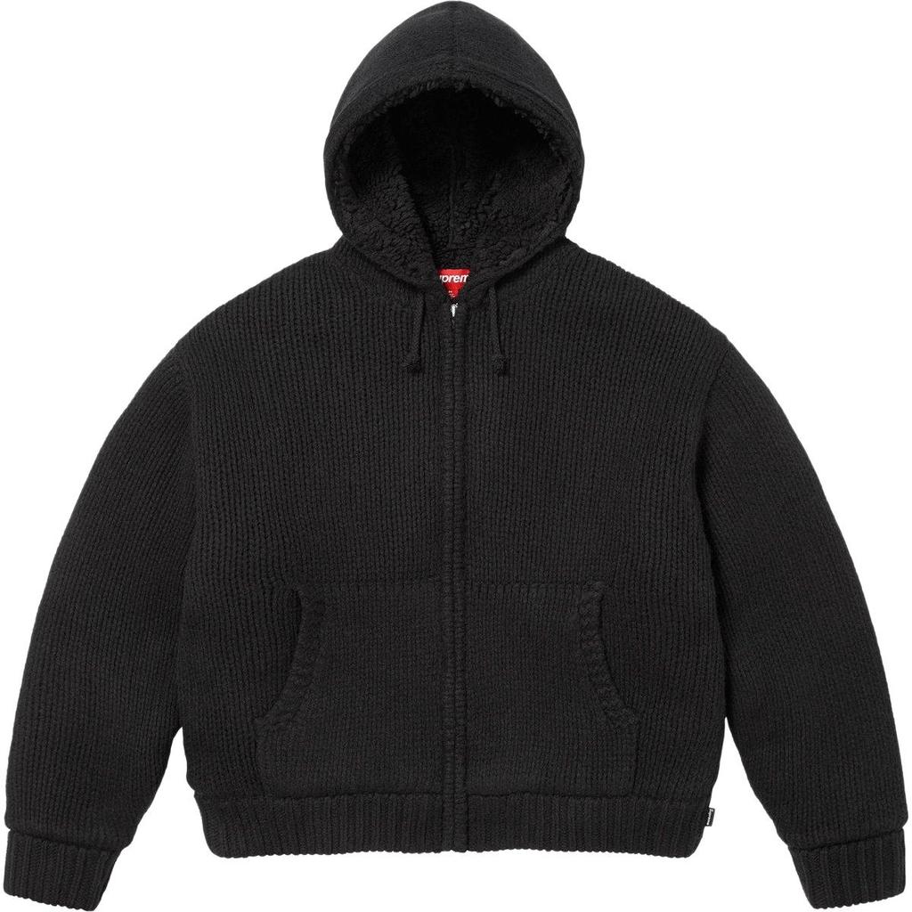 Supreme Свитер унисекс с капюшоном на молнии, с подкладкой из искусственного мутона, FW25 WEEK18 SUP-FW25-158