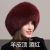 2022 Russia New  Fashion Red Fur Hat Ladies Winter Luxury pink fox Fur Hat for Women