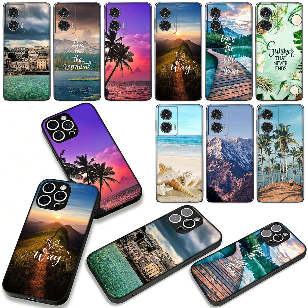 Phone Cover for Apple iPhone 17 16 15 11 Pro XS Max XR 6 7 8 Plus + SE 2020 5 16E Case Mountain Sea Beach Travel Ocean Casing