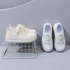 2025 New Summer Internet Celebrity Breathable Little White Shoes Women's Net Shoes Versatile Thick-soled Lace Thin Casual Shoes Q2639