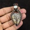 Tree Of Life Plume Agate Gemstone Pendant Copper Wire Wrapped Pendant Handmade Pendant Rainbow Moonstone Pendant Gift For Mother Bridal Gift