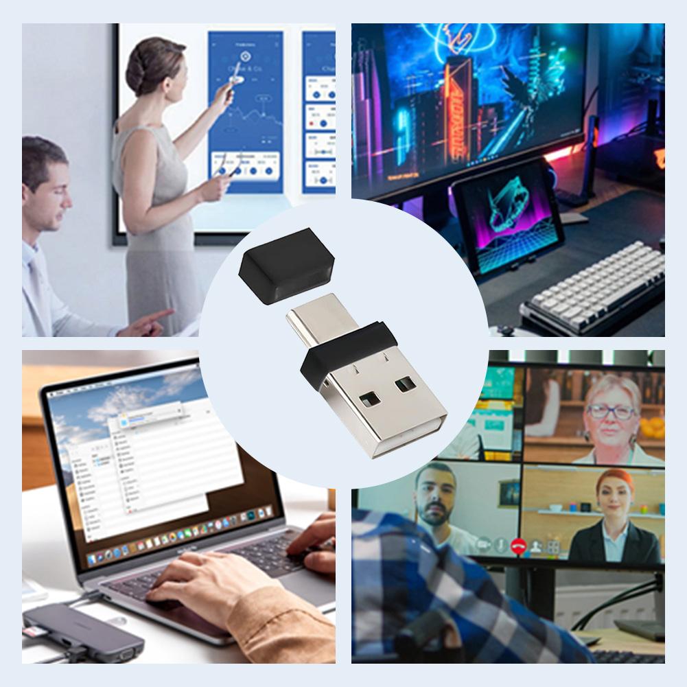 1-5 шт. Двухголовочный джиггер для мыши USB Type C 2 в 1 Необнаруживаемый шейкер для мыши Plug and Play без драйверов Автоматический джиггер для мыши