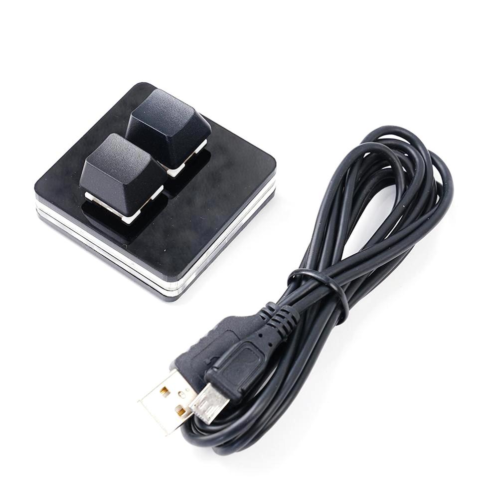 Черная мини-клавиатура с 2 клавишами Красный/Серебристый OSU Программируемая USB Для ПК Пользовательская клавиатура Клавиатура B5W5