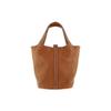 HERMES Picotin Lock Barenia Faubourg Calfskin Basket Bag, Bucket Bag, Handbag 18 Women's 34 Fauve Light Tawny H077913CK34
