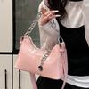 New niche oil wax leather personalized chain underarm bag versatile simple high-end casual messenger bag women