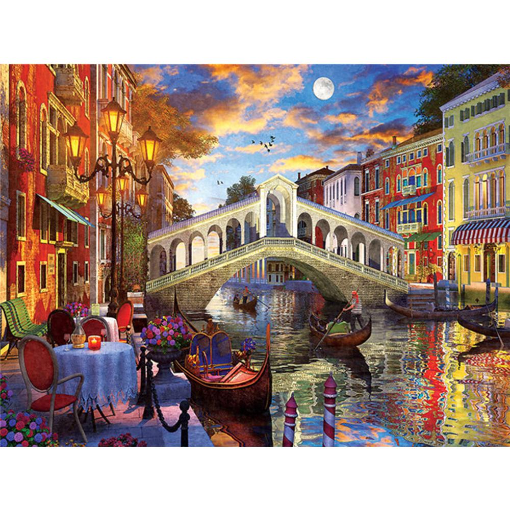 3D алмазная живопись город полный квадратный круглый дрель искусство горный хрусталь 5D DIY Алмазная вышивка пейзаж Приморский подарок ручной работы