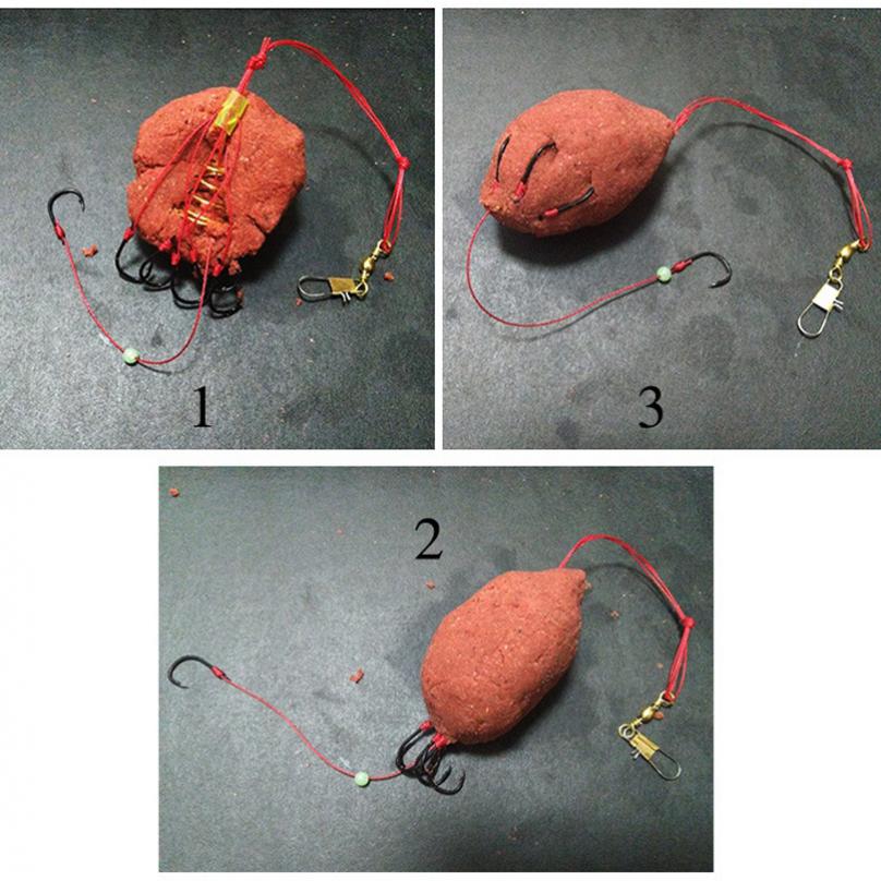 4шт взрыв 6 крючков рыболовная приманка ловушка-ловушка кормушка клетка острый рыболовный крючок