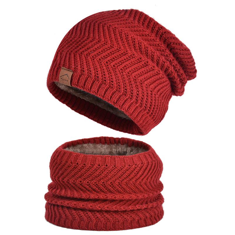 Зимняя пуловерная кепка для защиты ушей, мужская бархатная теплая шапка-нагрудник, двухсекционная вязаная шерстяная кепка для верховой езды на открытом воздухе