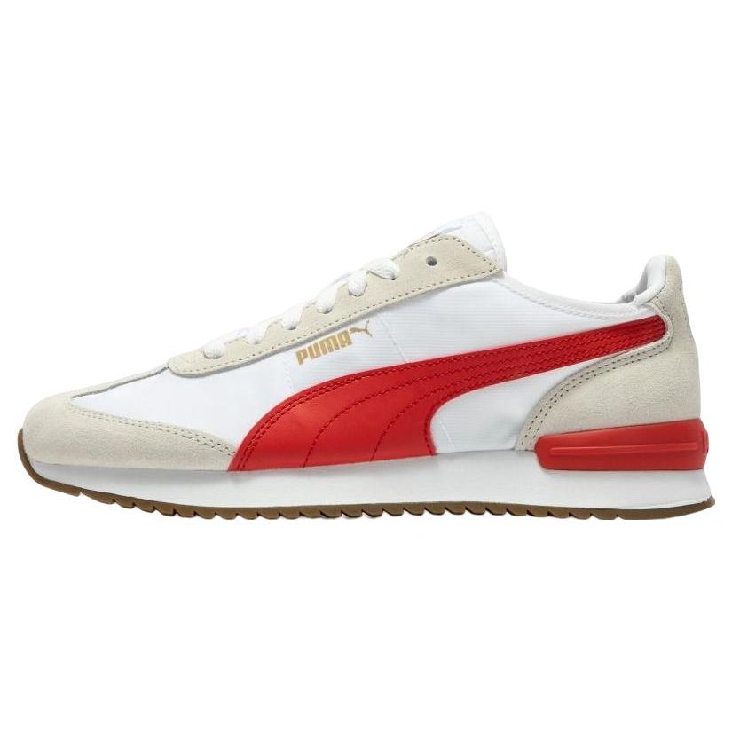 Puma R78 Wind Нейлон Унисекс Низкие Повседневные Кроссовки Бело-Красная Кожа Стильные Универсальные 392901-05