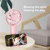 1 Set 600mAh Mini Fan with 3 Speeds 7 Blades Detachable Base Strong Wind Battery Operated Rechargeable Mini Pocket Hand Fan for Dorm