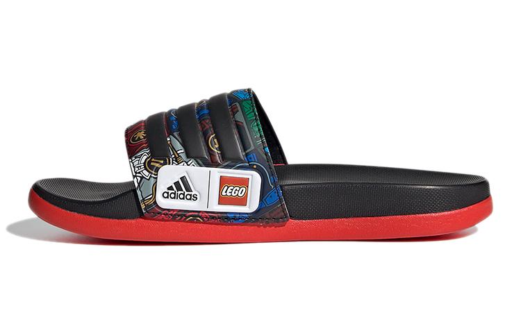 Детские шлепанцы LEGO x Adidas Adilette Comfort K Черно-красные FY8835