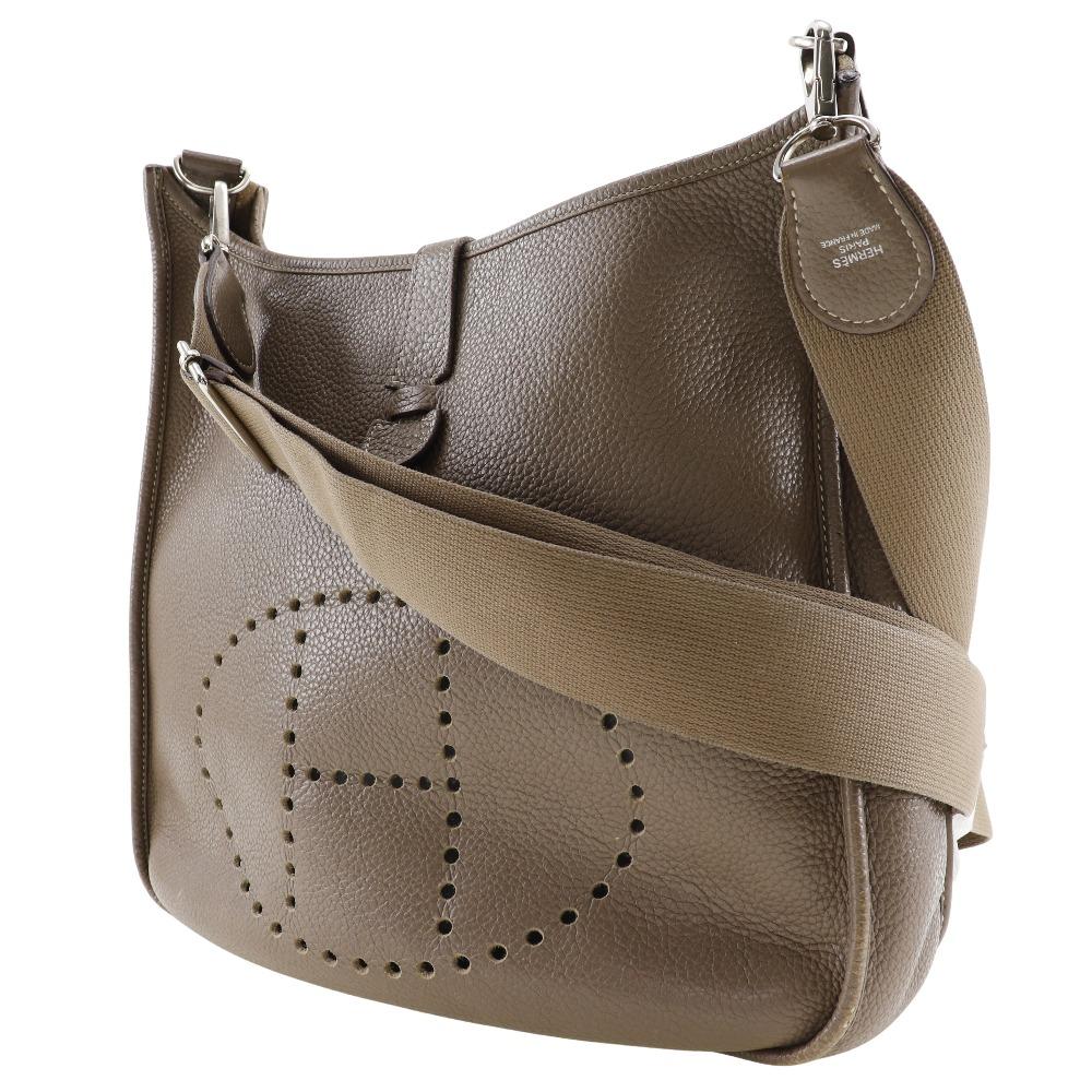 Hermes Evelyne3 GM Сумка на плечо Этoп Серебристая фурнитура Телячья кожа Клеманс Женская Б/у