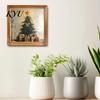 Waterproof Wood Painting Decor Double-Layer Wooden Framed Christmas Wall Art, Retro Santa Reindeer Picture Frame, Decorative Hanging Frames