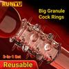 3pcs Granule Cock Rings Clitoris Stimulate Sex Toys For Men Enlargement Large Particles Penis Condoms Couples Massage Vaginal
