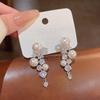 Exquisite S925 Silver Zircon Pearl Geometric Earrings - Trendy, High-End Design for Women