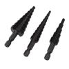 3Pcs High Speed Steel Step Drill Bit Set Hex Handle Step Drill Bit for Metal Wood Insulation Plate