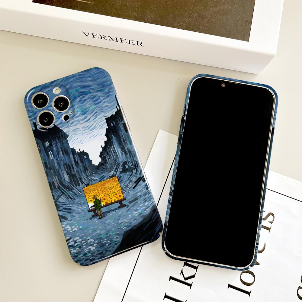 Чехол для телефона с масляной росписью для Samsung Galaxy S20 FE 5G A52 iPhone 11 15 Xiaomi Redmi VIVO OPPO Realme Huawei Infinix Противоударный ультратонкий жесткий чехол