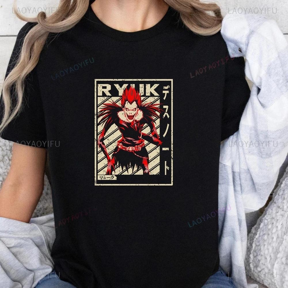 Japanese Anime Death Note Printed T-shirt Top Death Note Unisex Trend Harajuku Short Sleeve Unisex Shirt Graphic Large T-shirt