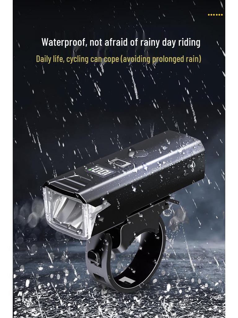 High Brightness Bicycle Light with TYPE-C Charging & Digital Display for Night Riding